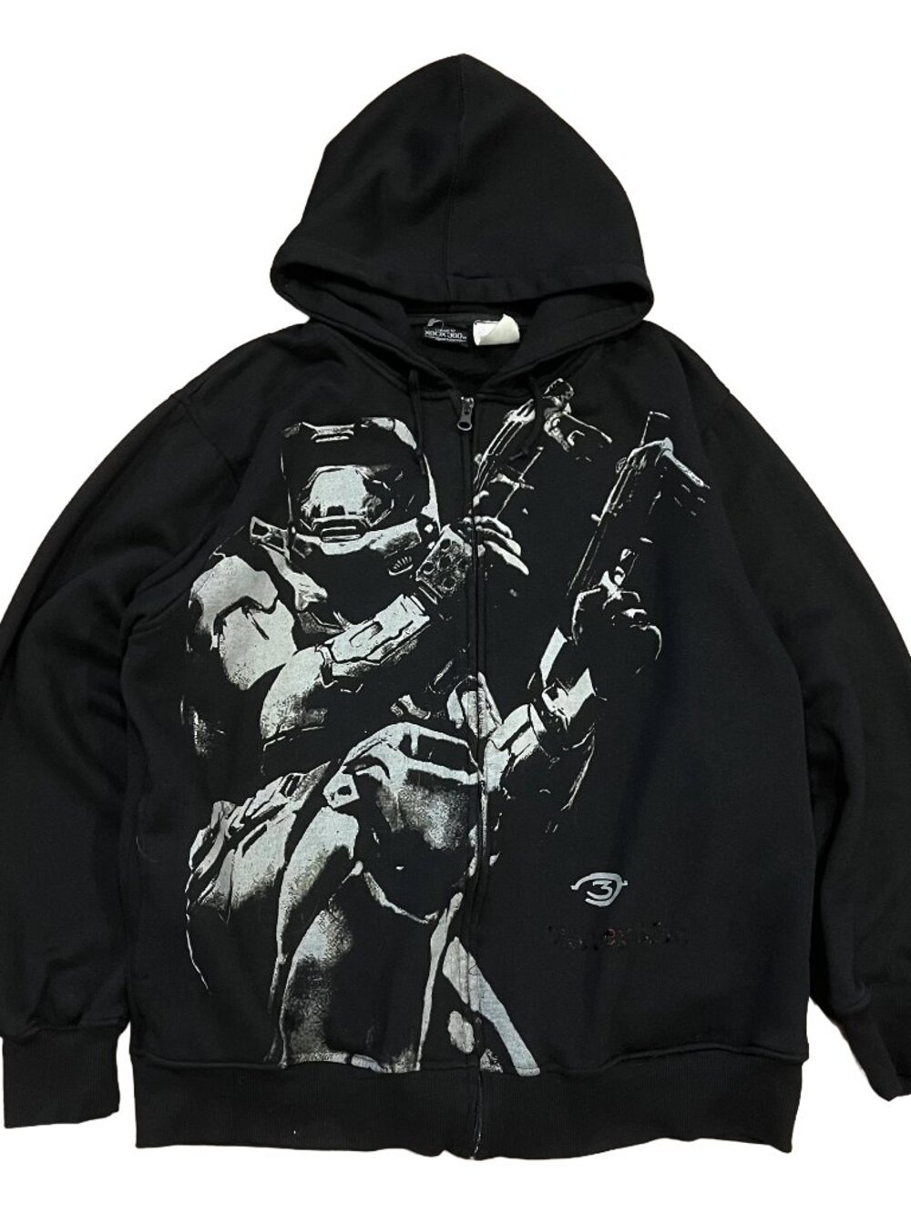 Vintage Halo 3 Master Chief Hoodie SMG Xbox Bungie Promo 2007 Large Y2K Gaming